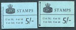 1961 March Wmk Crown Phosphor 5s Wilding Booklet, SG.H49p, 3d & 1d Panes Inverted, Another 1961 July, SG.H51p, 3d & ½d P - Other & Unclassified