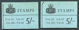 1964 Jan Wmk Crown Phosphor 5s Wilding Booklet, SG.H66p, 3d & ½d Panes Inverted, 1964 March 5s, SG.H67p, ½d Pane Inverte - Autres & Non Classés