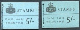 1965 Jan Wmk Crown Phosphor 5s Wilding Booklet, SG.H72p, Both 3d Panes Inverted, 1965 May 5s, SG.H74p, All Inverted Exce - Other & Unclassified