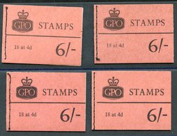 1965 Wmk Crown 6s Wilding Booklets, SG.Q1, Q6, Q9 & Phosphor Q4a, VF. (4) Cat. £305 - Other & Unclassified