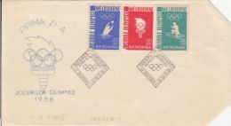5836FM- WATER POLO, CANOE, MELBOURNE'56 OLYMPIC GAMES, COVER FDC, 1956, ROMANIA - Estate 1956: Melbourne