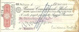 Assegno "Banca Commerciale Italiana" Milano Agenzia Di Città N. 11 - Cheques & Traveler's Cheques