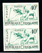 FRANCE - N° 963 - CANÖE - JEUX OLYMPIQUES D'HELSINSKI 1952 - ESSAIS DE COULEUR EN PAIRE - LUXE. - Canoe