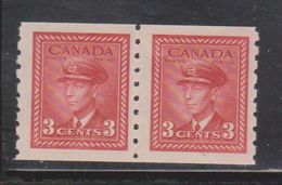 CANADA Scott # 265 Mint Never Hinged KGVI Coil Pair War Issue - Ungebraucht