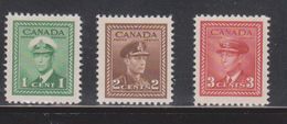 CANADA Scott # 249-51 Mint Lightly Hinged KGVI War Issue - Ungebraucht