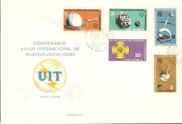 1965 FDC Mi# 1026-1030 - Intl. Telecommunications Union, Cent. / Space - América Del Sur