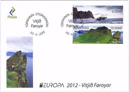 Faroe Islands 2012, Europa - CEPT - Visit The Faroe Islands.  Set Of 2 On FDC - 2012