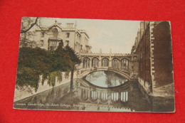 Cambridgeshire Cambridge St. John's College Bridge Of Sighs 1922 + Timbre Censor T 10 - Autres & Non Classés