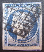 LOT R1595/8 - CERES N° 4a Bleu Foncé - GRILLE NOIRE - Cote : 70,00 &euro; - 1849-1850 Cérès