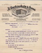 Facture 1923 / J. BURKINSHAW & Sons / Théatrical Tailors & Costumiers / Liverpool / Anglaterre - Royaume-Uni