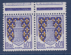 France, Petite Varieté,  Blason De Niort, N° 1351A, Jaune Très  Décalé Vers Le Bas, 2 Timbres ( 15039/12.5) - Telegraaf-en Telefoonzegels
