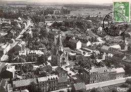 57-SARREGUEMINES- VUE  AERIENNE SUR LA VILLE, RIVE DROITE DE LA SARRE ET LE TEMPLE PROTESTANT - Sarreguemines