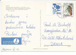 Multiple Stamp Postcard - 18 December 1992 Chełmża To Denmark - Lettres & Documents