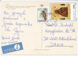 Multiple Stamp Postcard - 21 December 1992 Chełmża To Denmark - Brieven En Documenten