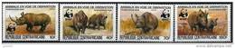 CENTRAFRIQUE, WWF, Animaux En Voie De Disparition / Le Rhinocéros / Yvert 608/11** Neuf Sans Charniere. MNH - Ongebruikt