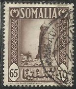 SOMALIA AFIS 1950 AFRICAN SUBJECTS SOGGETTI AFRICANI FARO MINARA LIGHTHOUSE CENT. 65c USATO USED OBLITERE' - Somalia