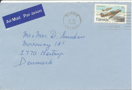 Canada Cover Sent Air Mail To Denmark Barrie Ontario 18-3-1981 AIR PLANE On The Stamp - Lettres & Documents