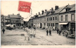 76 VALMONT - Place Du Marché Et La Grande-Rue  (Recto/Verso) - Valmont