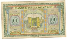 Billet Maroc - Billet De 100 Francs Impressions Americaines Tb En Létat Voir Scan - Marokko