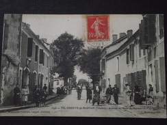 VILLENEUVE-de-MARSAN (Landes) - AVENUE De MONT-de-MARSAN - Animée - Voyagée Le 9 Août 1907 - Villeneuve De Marsan