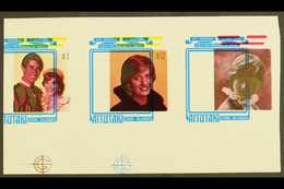 5151 1982 IMPERF PLATE PROOFS 21st Birthday Of Diana Princes Of Wales, SG 411/413, Scott 262/64, Collective Single Dies - Aitutaki