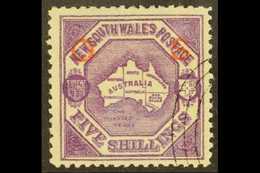 5236 NEW SOUTH WALES OFFICIAL 1890 5s Deep Purple With Red "OS", SG O47, Used With Superb Presentation Cancel. A Very Sc - Other & Unclassified