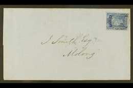 5239 NEW SOUTH WALES 1853 (Oct) Entire Addressed To Molong, Bearing 1851-55 2d Ultramarine On Blue Paper Plate I (SG 52) - Autres & Non Classés