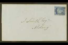 5239 NEW SOUTH WALES 1853 (Oct) Entire Addressed To Molong, Bearing 1851-55 2d Ultramarine On Blue Paper Plate I (SG 52) - Other & Unclassified