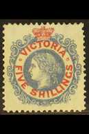5253 VICTORIA 1867-81 5s Grey-blue & Carmine Type I Perf 13, SG 140c, Fine Mint, Slightly Yellowish Gum As Usual, Nice C - Other & Unclassified