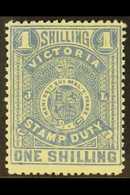 5267 VICTORIA 1884-96 1s Chalky-blue On Lemon Stamp Duty Series Perf 12½, SG 257, Fine Mint, Very Fresh. For More Images - Other & Unclassified