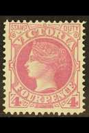 5277 VICTORIA 1885-95 4d Magenta, SG 300, Fine Mint, Very Fresh. For More Images, Please Visit Http://www.sandafayre.com - Autres & Non Classés