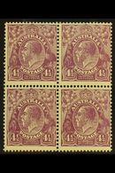 5338 1926-30 4½d Violet KGV, Perf 13½x12½, SG 103, BLOCK OF FOUR Never Hinged Mint. For More Images, Please Visit Http:/ - Other & Unclassified