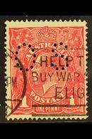 5373 OFFICIAL 1914-21 1d Carmine-red Die II Perforated "OS" With SUBSTITUTED CLICHE Variety, As SG O39h, Fine Used, Fres - Other & Unclassified