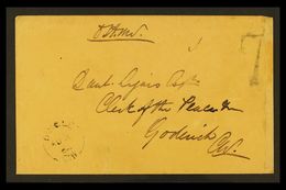 5726 1864 RAILWAY POSTMARK. (4 Aug) Stampless Official Cover Addressed To Goderich With Manuscript 'O.H.M.S.', Large "7" - Other & Unclassified