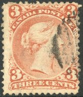 5728 1868 3c Brown Red On LAID PAPER, SG 58a, Tiny Thin Spot Otherwise Superb Used. For More Images, Please Visit Http:/ - Other & Unclassified