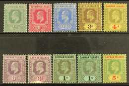 5780 1907-09 KEVII Set To 5s, SG 25/33, Including 6d Both Listed Shades And 1s Both Watermarks, Fine Mint. (10 Stamps) F - Cayman Islands