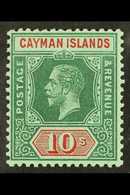 5782 1912-20 10s Deep Green And Red/green, SG 52, Very Fine Mint. Fresh And Attractive! For More Images, Please Visit Ht - Cayman Islands