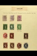 5795 1863 - 66 FINE USED SELECTION Useful Range Of Wmk CC "oval" Types Including ½d Shades (3), 2d Grey Green, Bottle Gr - Ceylon (...-1947)
