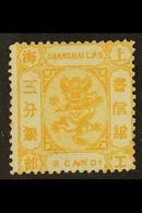 5836 SHANGHAI MUNICIPAL POST 1867 3ca Orange, Variety "Defective 3 Like 6", SG 38a, Fine Mint No Gum. For More Images, P - Other & Unclassified
