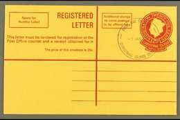 5847 1970 25c Red On Buff Postal Stationery Registered Letter (H&G C2, SS RE2), Unaddressed, Cancelled With "First Day O - Christmas Island