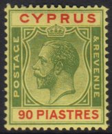 5909 1924-28 90pi Green And Red On Yellow SG 117, Very Fine Mint.  For More Images, Please Visit Http://www.sandafayre.c - Other & Unclassified