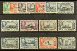 6028 1938-50 Definitive Set Complete To 2s6d, SG 146/160, Fine Mint. (15 Stamps) For More Images, Please Visit Http://ww - Falkland Islands