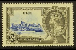 6043 1935 2d Ultramarine And Grey Silver Jubilee, Diagonal Line By Turret, Mint Never Hinged. For More Images, Please Vi - Fiji (...-1970)