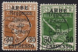 6063 ARBE Express 1920 Overprints Complete Set, Sass S.52, Very Fine Cds Used. (2 Stamps) For More Images, Please Visit - Fiume