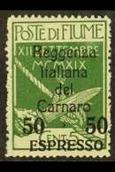 6064 EXPRESS 1920 50c On 5c Green Overprint (Sassone 4, SG E164), Never Hinged Mint, Light Bend Not Distracting, Very Fr - Fiume