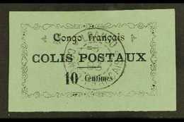 6119 CONGO PARCEL POST 1891 10c Black On Blue, Yvert 1 (SG P13), Very Fine Used With Fully Dated LOANGO Cds. For More Im - Other & Unclassified