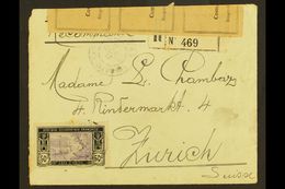 6172 IVORY COAST 1917 (Oct) Registered Cover To Switzerland (with Censor Label) Bearing 50c (Maury 52, Yvert 53).  For M - Other & Unclassified