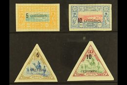 6231 SOMALI COAST 1902 Fine Mint Group With 5c On 40c And 10c On 50c, Yvert 28/29, Plus Triangular 5c On 15c And 10c On - Other & Unclassified