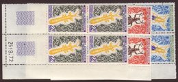 6256 TAAF 1973 Insects Complete Set, Yv 49/51, In Superb Never Hinged Mint Corner Date Blocks Of Four. (12 Stamps) For M - Other & Unclassified