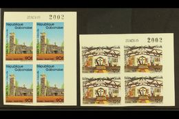 6258 1985 Christmas "Eglise Saint-Andre" Set (Yvert 594A/B, Michel A/B948) IMPERF CORNER DATE BLOCKS OF FOUR, Very Fine - Other & Unclassified